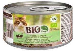 BIOPlan Adulte Poulet et dinde au riz complet, à la poire et à l'huile de tournesol 6x200 g