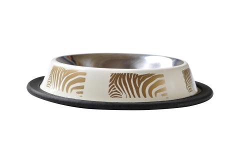 Cat Toys Gamelle inox antidérapante motif zèbre Blanche Cat Toys Gamelle inox antidérapante motif zèbre Blanche