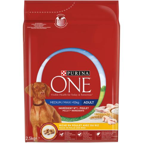 Purina One Chien Medium Maxi > 10kg Poulet et Riz