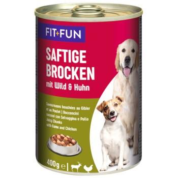 FIT+FUN Morceaux juteux Gibie et poulet 6x400 g FIT+FUN Morceaux juteux Gibie et poulet 6x400 g