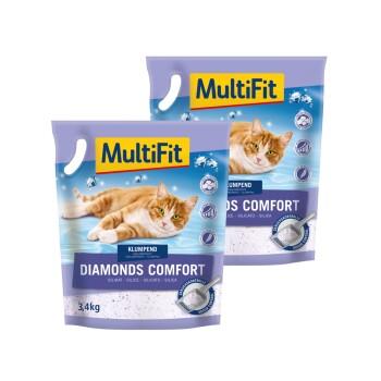 MultiFit Diamonds Comfort Litière silice agglomérante 2x3,4 kg
