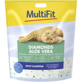 MultiFit Litière en Silice Non Agglomérante pour Chat et Chaton à l'Aloe Vera 16 l