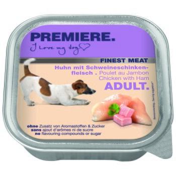 PREMIERE Finest Meat nourriture humide pour chien, adulte Poulet au jambon 10x150 g PREMIERE Finest Meat nourriture humide pour chien, adulte Poulet au jambon 10x150 g