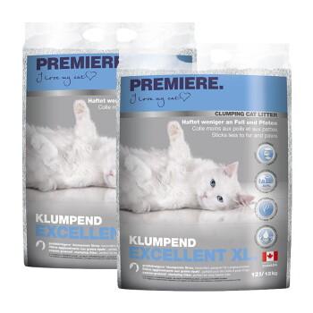 PREMIERE Litière Agglomérante XL pour Chat à poils longs 2x12 kg