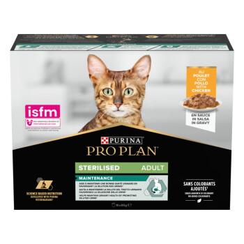 PRO PLAN Nutri Savour Adult Sterilised au poulet 10x85 g