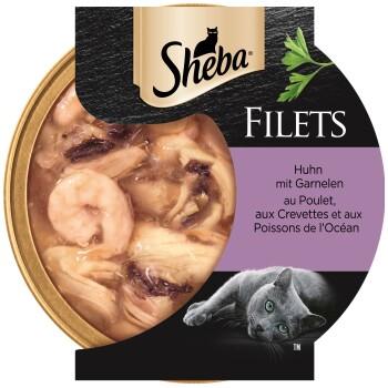Sheba Filets aliment humide pour chat Poulet et crevettes 16x60 g Sheba Filets aliment humide pour chat Poulet et crevettes 16x60 g