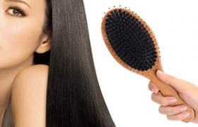 Boar Bristle Hair Brush, Natural Bamboo Wooden Handle Paddle Hairbrush, Makes Hair Shiny and Silky detangling Large Round Boar Hair Comb, for Men Women and Kid