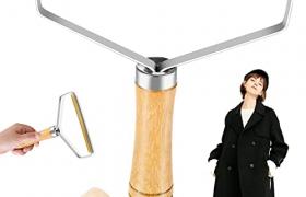 Rasoir Anti Bouloche, Portable Lint Remover avec Manche en Bois Brosse Manuel Anti Poil Brosse Anti Peluche Portable, pour Vêtement Couverture Rideaux Canapé (1)