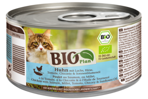 BIOPlan Adulte Poulet au saumon, au millet, à la tomate, à la chicorée et à l'huile de tournesol 12x200 g
