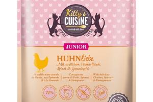 Kitty's Cuisine Junior Chicken Love - Avec de délicieux poulet, épinards et grenade 300 g Kitty's Cuisine Junior Chicken Love - Avec de délicieux poulet, épinards et grenade 300 g