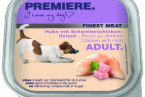 PREMIERE Finest Meat nourriture humide pour chien, adulte Poulet au jambon 10x150 g