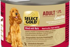SELECT GOLD Sensitive Boîtes de Nourriture Humide Chien Adulte Bœuf au Riz 6x200 g