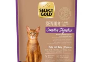 SELECT GOLD Sensitive Digestion Sachets de Pâtée Chat Senior Dinde et Riz 12x85 g