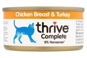 Thrive Complete pour chat 12 x 75 g Poitrine de poulet et de dinde