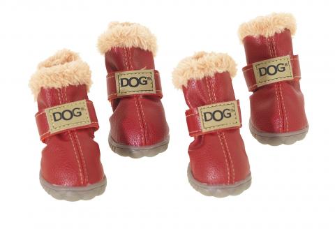 Dog Chaussures fourrées Rouge Dog Chaussures fourrées Rouge