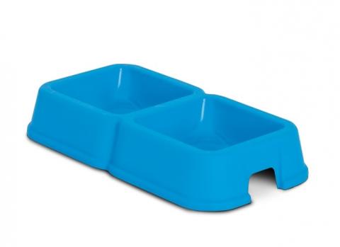 Écuelle double basique antidérapante Bleu Écuelle double basique antidérapante Bleu