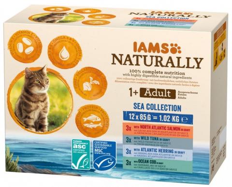 Iams Naturally Chat Adulte Collection Mer en Sauce
