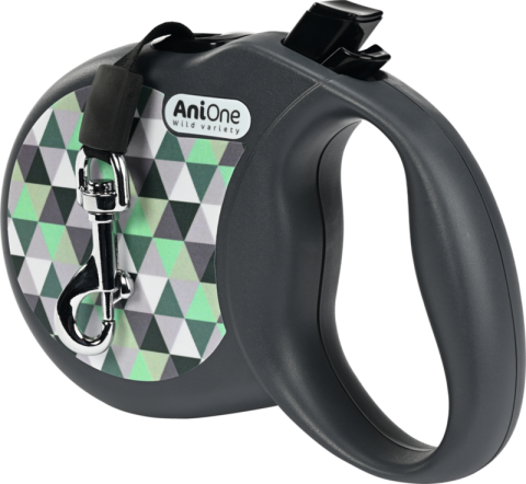 AniOne Laisse à enrouleur Trend gris/vert M