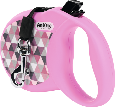 AniOne Laisse à enrouleur Trend rose S