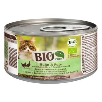 BIOPlan Adulte Poulet et dinde au riz complet, à la poire et à l'huile de tournesol 6x200 g