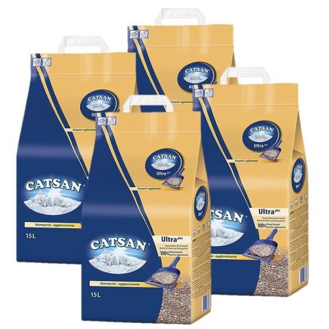 CATSAN Litière agglomérante Ultra plus 4x15 l