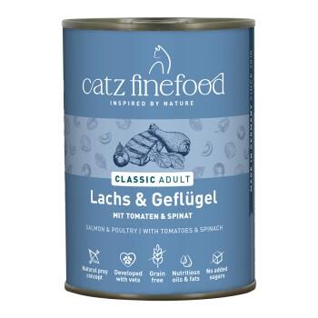 Catz finefood nourriture humide chat Classic Adulte Saumon et volaille 6x400 g Catz finefood nourriture humide chat Classic Adulte Saumon et volaille 6x400 g