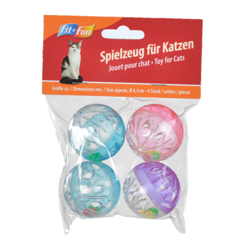 FIT+FUN jouet balles de grelot lot de 4 FIT+FUN jouet balles de grelot lot de 4