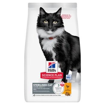 Hill's Croquettes pour chat Science Plan, Mature Adulte, Stérilisé, au poulet 1,5 kg