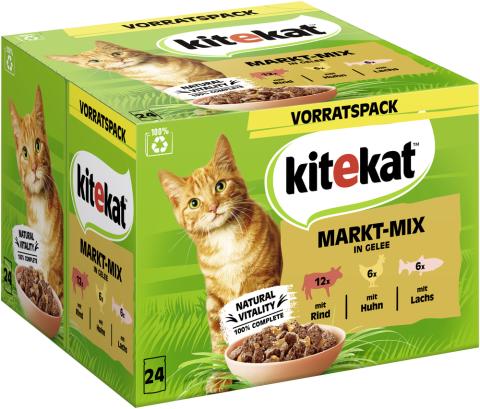 Kitekat Multipack Markt Mix en gelée 24x85 g Kitekat Multipack Markt Mix en gelée 24x85 g