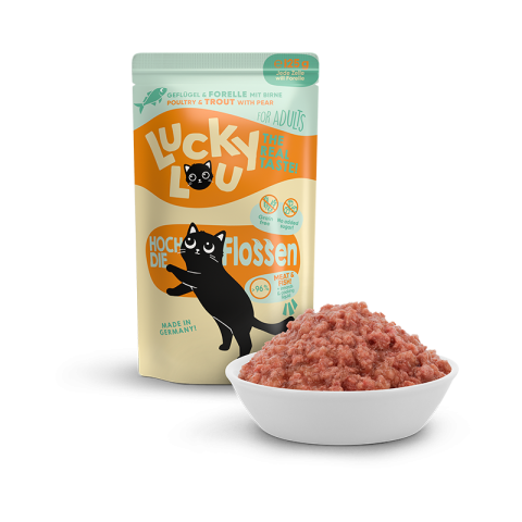 Lucky Lou Adult 16 x 125 g Pure volaille et truite Lucky Lou Adult 16 x 125 g Pure volaille et truite