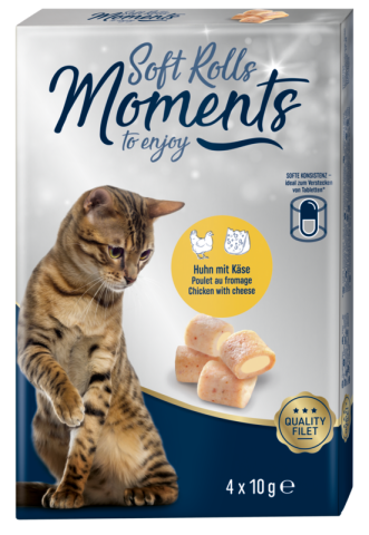 MOMENTS Soft Rolls 6 x 4 x 10 g Poulet et fromage MOMENTS Soft Rolls 6 x 4 x 10 g Poulet et fromage