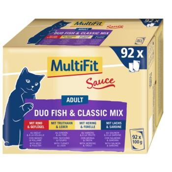 MultiFit Adult Sauce Duo Fish & Classic Mix Multipack XXL 92x100g MultiFit Adult Sauce Duo Fish & Classic Mix Multipack XXL 92x100g