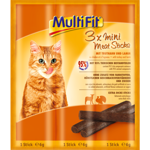 MultiFit Bâtonnets BBQ Meat 25x3x6 g Dinde et agneau