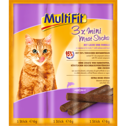 MultiFit Bâtonnets BBQ Meat 3 x 6 g Saumon et truite