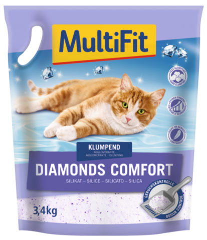 MultiFit Diamonds Comfort Litière silice agglomérante 3,4 kg MultiFit Diamonds Comfort Litière silice agglomérante 3,4 kg