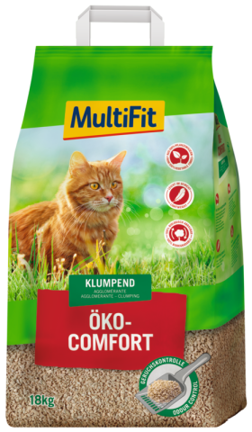 MultiFit Litière agglomérante biodégradable Öko-Comfort 18 kg MultiFit Litière agglomérante biodégradable Öko-Comfort 18 kg
