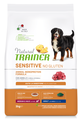 Natural Trainer Sensitive Chien Adulte Medium/Maxi 3kg Agneau Natural Trainer Sensitive Chien Adulte Medium/Maxi 3kg Agneau