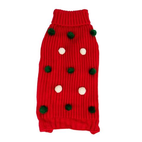 Paw Care Harry Barker Pull-over à pompon Holiday rouge L Paw Care Harry Barker Pull-over à pompon Holiday rouge L