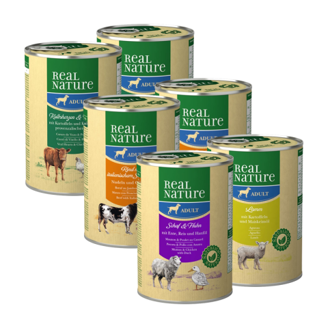 REAL NATURE Lot mixte Adult 6x400 g Pack mix 2 REAL NATURE Lot mixte Adult 6x400 g Pack mix 2