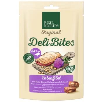 REAL NATURE Original Deli Bites 150 g Filet de canard avec betterave rouge, pois chiches et huile de coco REAL NATURE Original Deli Bites 150 g Filet de canard avec betterave rouge, pois chiches et huile de coco