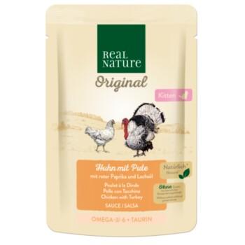 REAL NATURE Original nourriture humide pour chaton, Poulet avec dinde 12x85 g