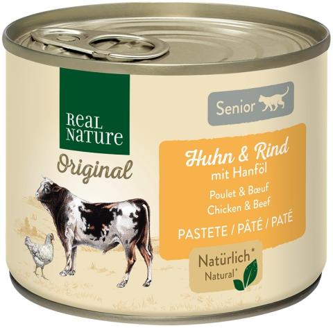 REAL NATURE Original Poulet & Boeuf à l'Huile de Chanvre 200 g 24x200 g