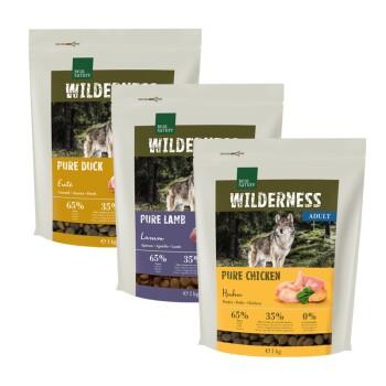 REAL NATURE Pack de dégustation WILDERNESS Adulte 3x1kg Pack 6, Canard, poulet, agneau REAL NATURE Pack de dégustation WILDERNESS Adulte 3x1kg Pack 6, Canard, poulet, agneau