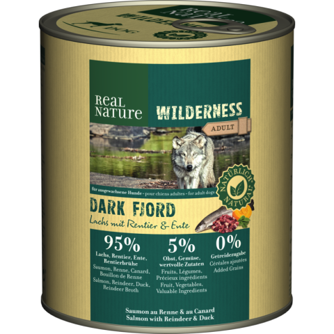 REAL NATURE WILDERNESS Adult Dark Fjord Saumon, renne et canard 12x800 g REAL NATURE WILDERNESS Adult Dark Fjord Saumon, renne et canard 12x800 g