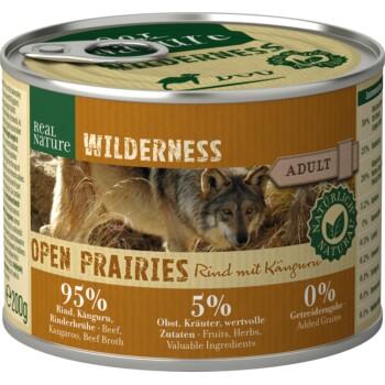 REAL NATURE WILDERNESS Adult OPEN PRAIRIES Bœuf et Kangourou 6x200 g REAL NATURE WILDERNESS Adult OPEN PRAIRIES Bœuf et Kangourou 6x200 g