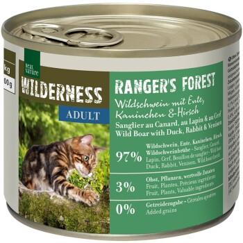 REAL NATURE WILDERNESS Adult Ranger Forest sanglier au canard, lapin et cerf 6x200 g REAL NATURE WILDERNESS Adult Ranger Forest sanglier au canard, lapin et cerf 6x200 g