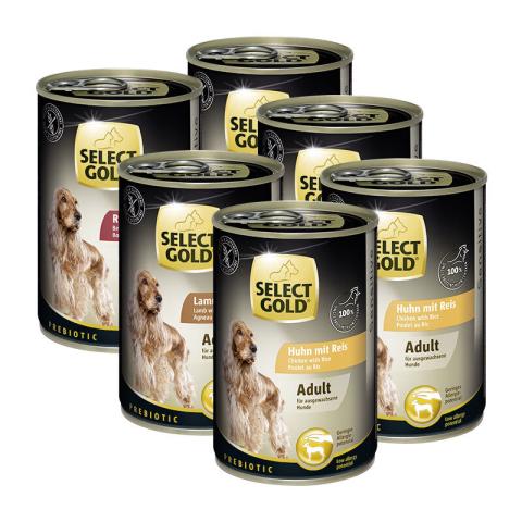 SELECT GOLD Pack mixte Sensitive Adult 6 x 400 g Pack mix 1 SELECT GOLD Pack mixte Sensitive Adult 6 x 400 g Pack mix 1
