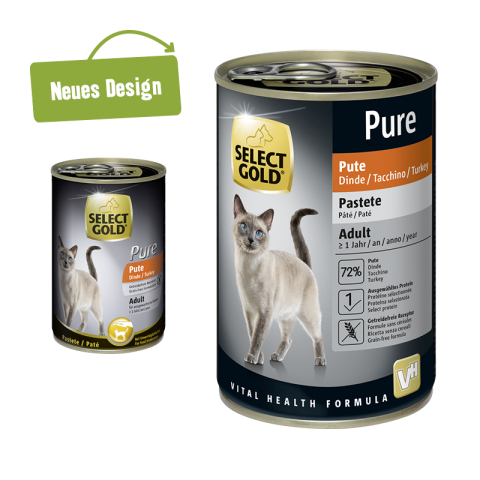 SELECT GOLD Pure Adult Paté Dinde 24x400 g SELECT GOLD Pure Adult Paté Dinde 24x400 g