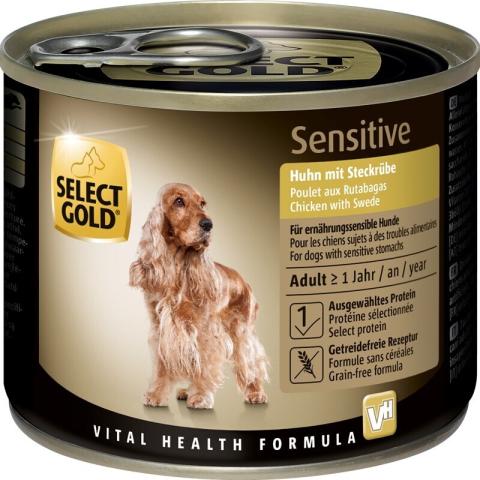 SELECT GOLD Sensitive Adult 6 x 200 g Poulet avec rutabaga