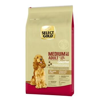 SELECT GOLD Sensitive – Croquettes pour chiens adultes de taille moyenne Agneau et riz 12 kg